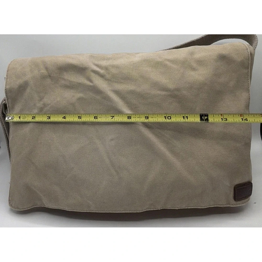 GAP Canvas Messenger Bag Crossbody Shoulder Bag. Beige Tan w/Adjustable Strap.
